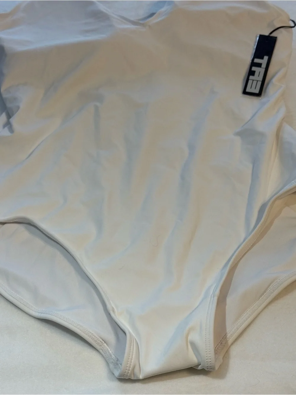 New Ta3 Plungey Swimsuit. White. 3X Regular/Long